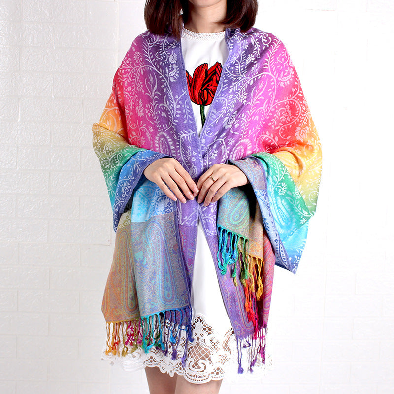 Grand Châle Femme Multicolore