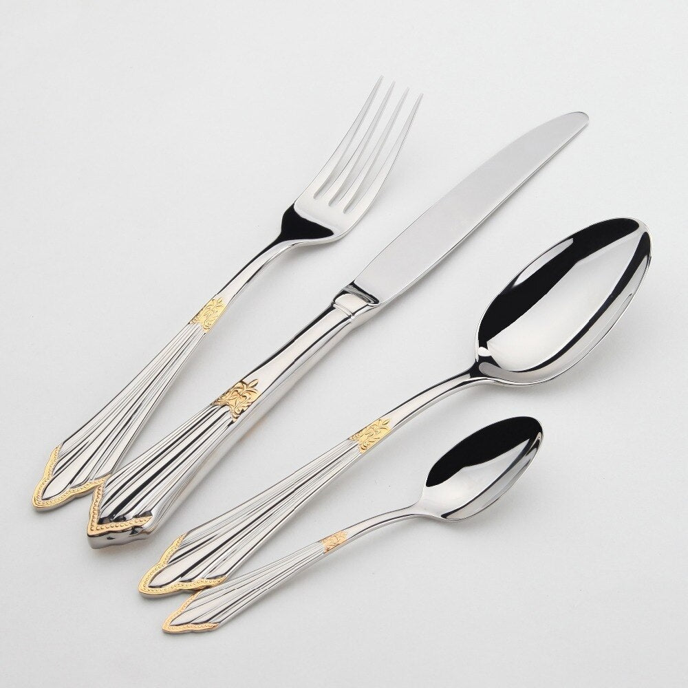 Orla handgjort lyxbestickset — dekorativ gyllene finish