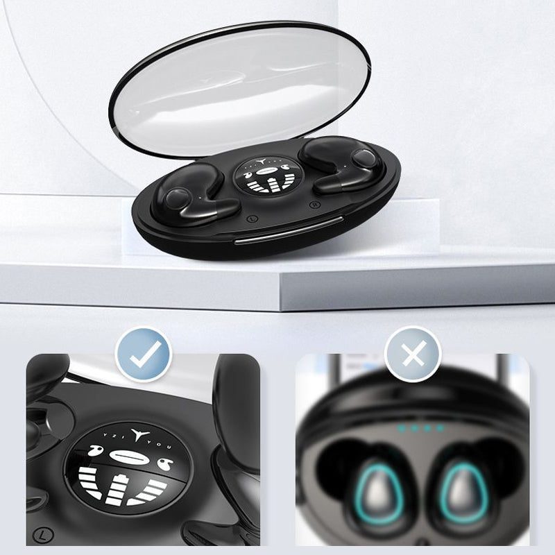 IPX5 Waterproof Wireless Earbuds — Lightweight Ergonomic Design, Low-Profile Sleep Comfort