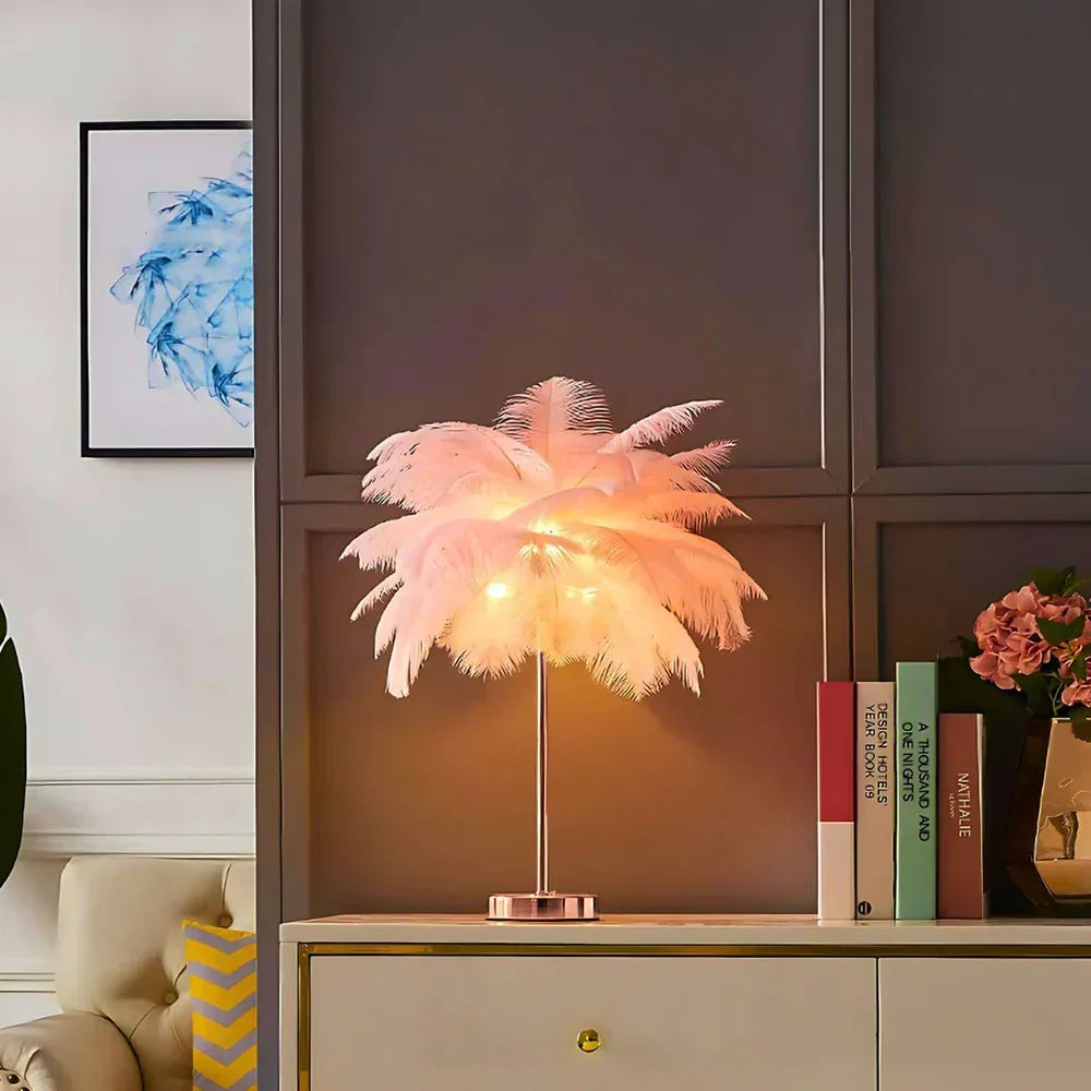 Aurora Feather Lamp — Elegant Soft-Glow Accent Lighting