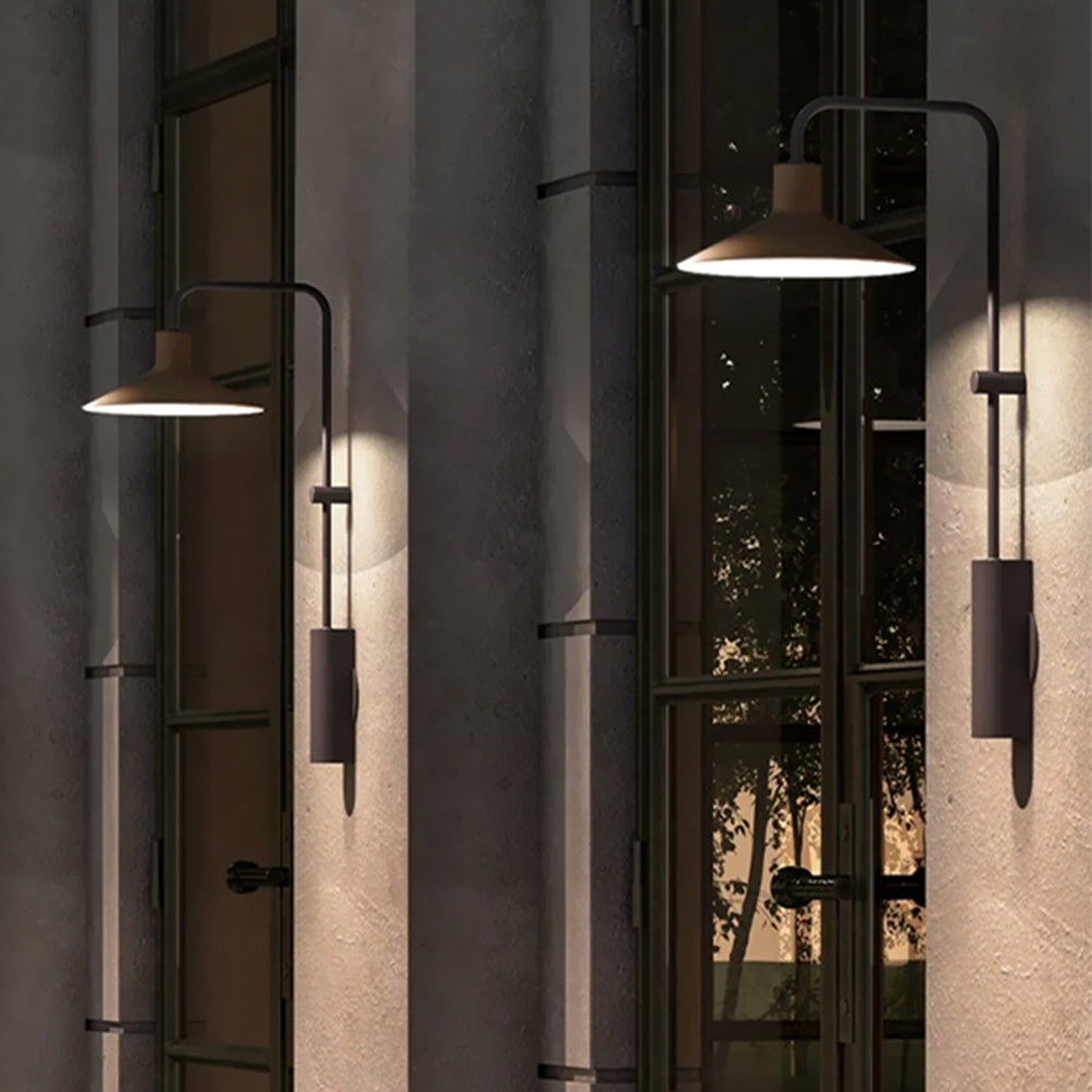 NexaLume Matte Black Outdoor Cone Wall Light With IP65 Rating