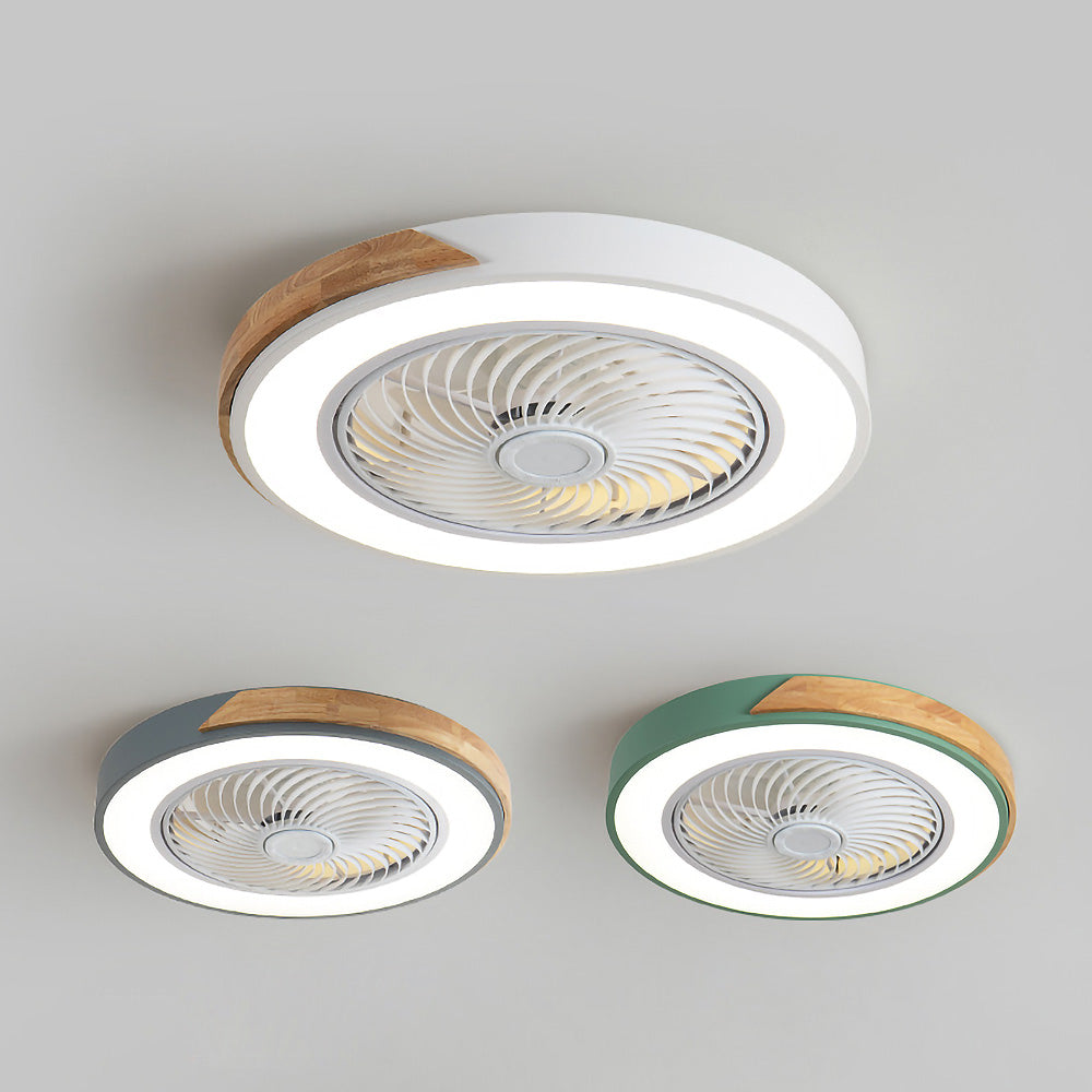 Moderne Holzdeckenventilatoren mit energiesparender LED-Beleuchtung