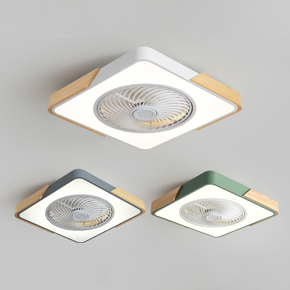 Moderne Holzdeckenventilatoren mit energiesparender LED-Beleuchtung