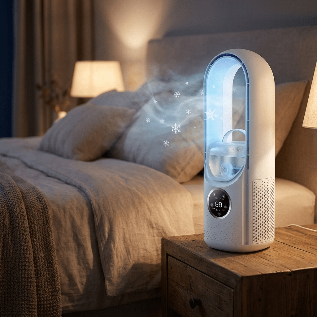 BREEZA Nova Ar condicionado silencioso sem pás — Fluxo de ar constante e motor silencioso