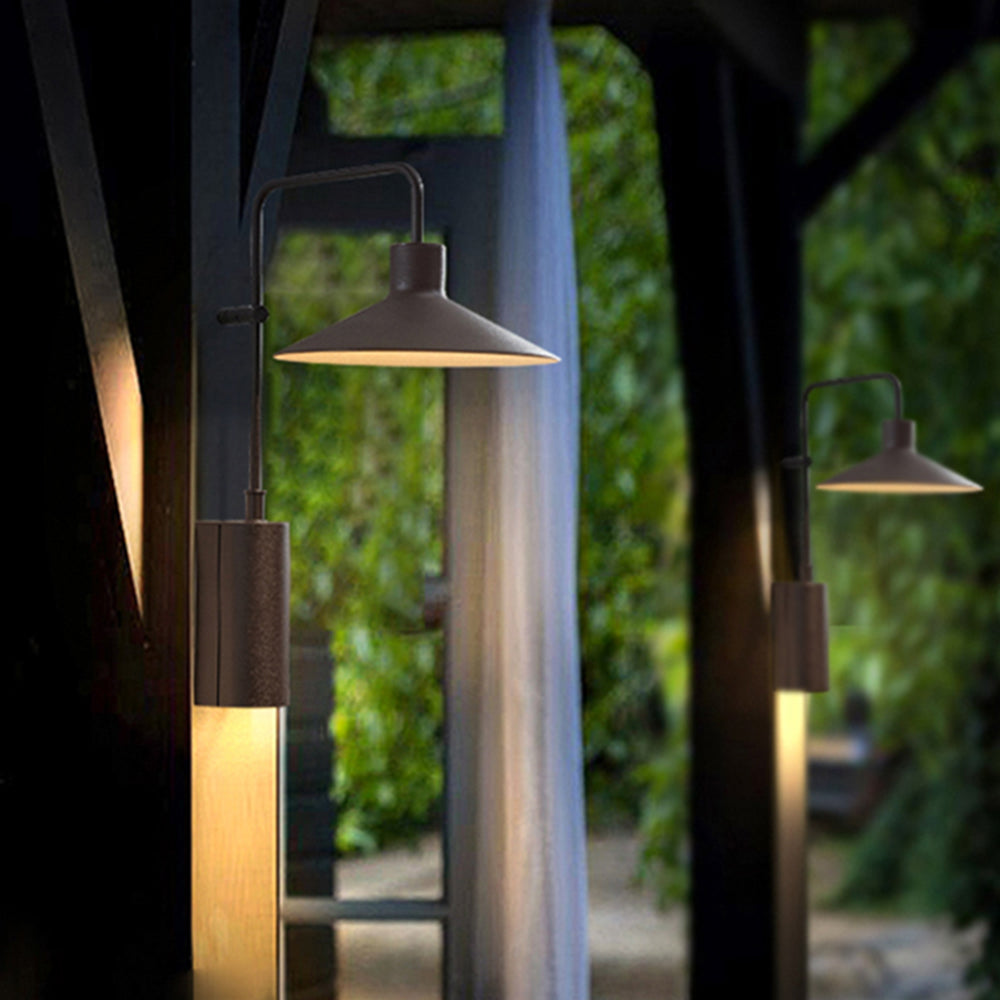 NexaLume Matte Black Outdoor Cone Wall Light With IP65 Rating