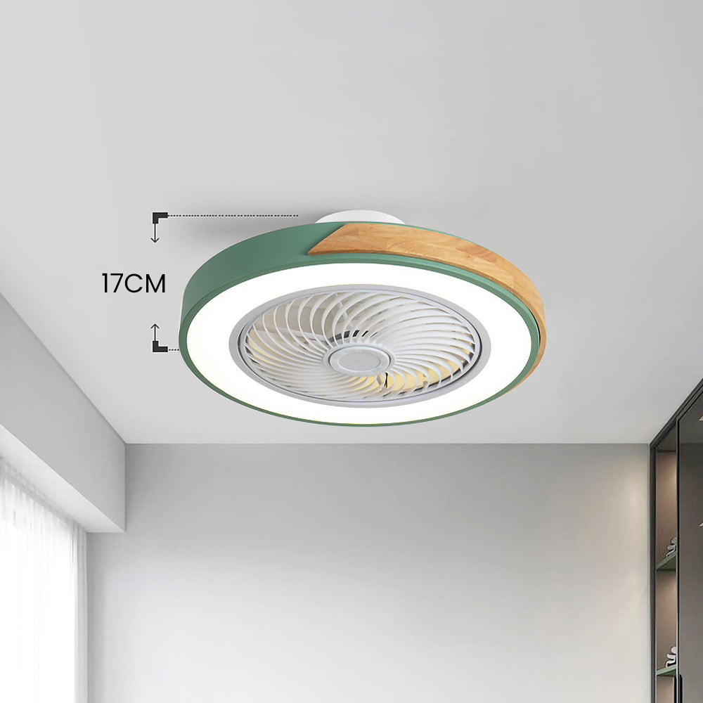 Moderne Holzdeckenventilatoren mit energiesparender LED-Beleuchtung