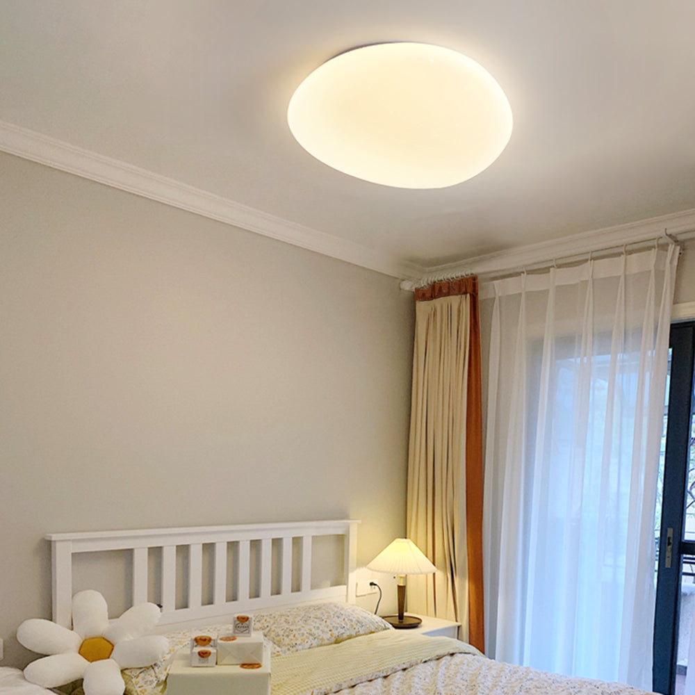 White Acrylic LED Ceiling Lamp — Modern Geometric Design, 5–10㎡ Coverage