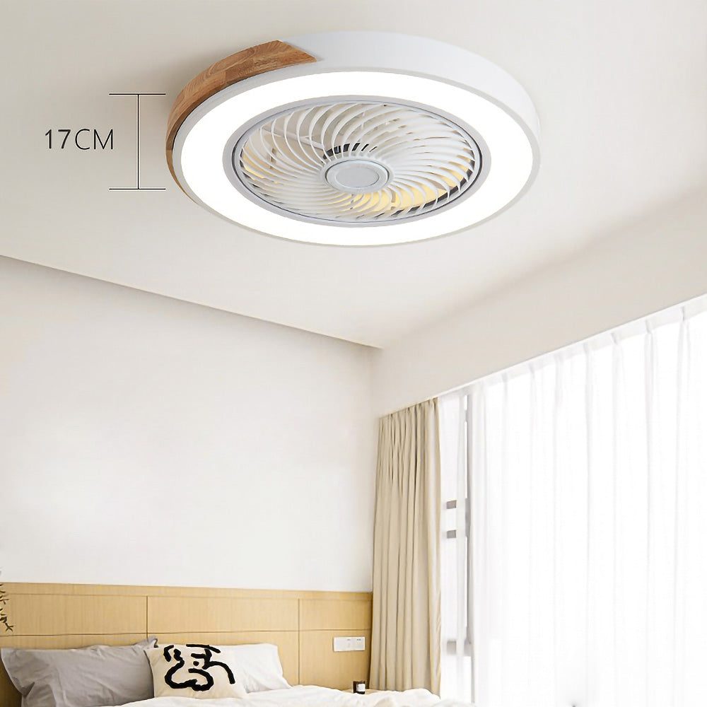 Moderne Holzdeckenventilatoren mit energiesparender LED-Beleuchtung
