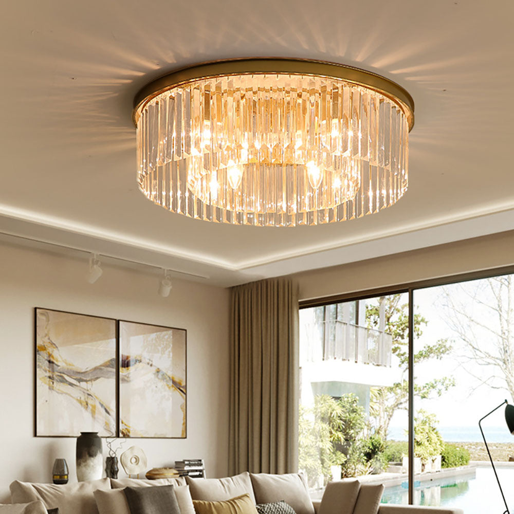 40 Cm Gold Crystal Ceiling Light — 4x E14 Sockets