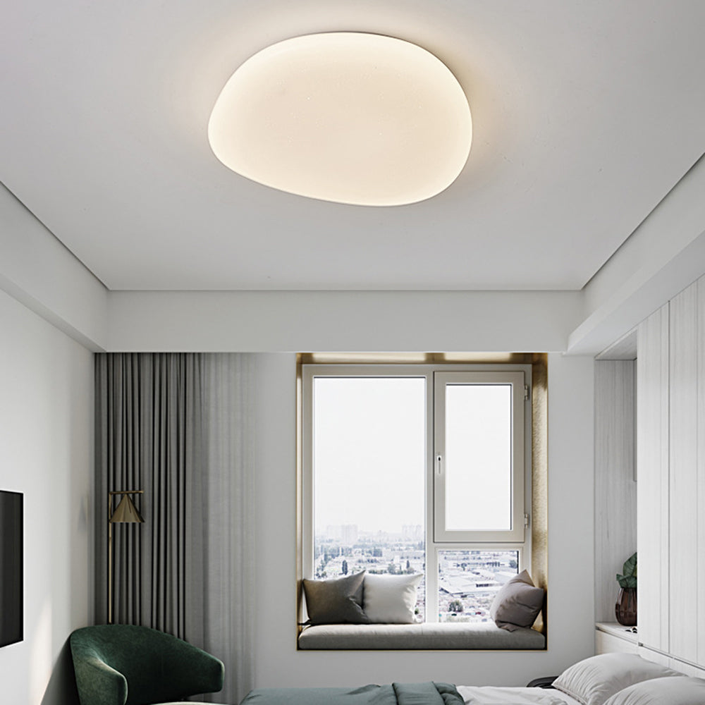 White Acrylic LED Ceiling Lamp — Modern Geometric Design, 5–10㎡ Coverage