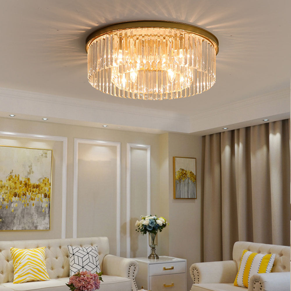 40 Cm Gold Crystal Ceiling Light — 4x E14 Sockets