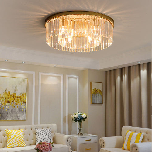 Plafón de cristal dorado de 40 Cm — 4 casquillos E14