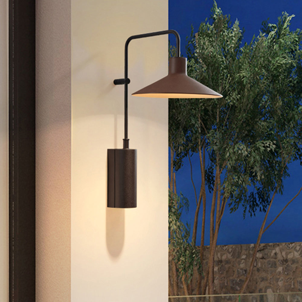 NexaLume Matte Black Outdoor Cone Wall Light With IP65 Rating
