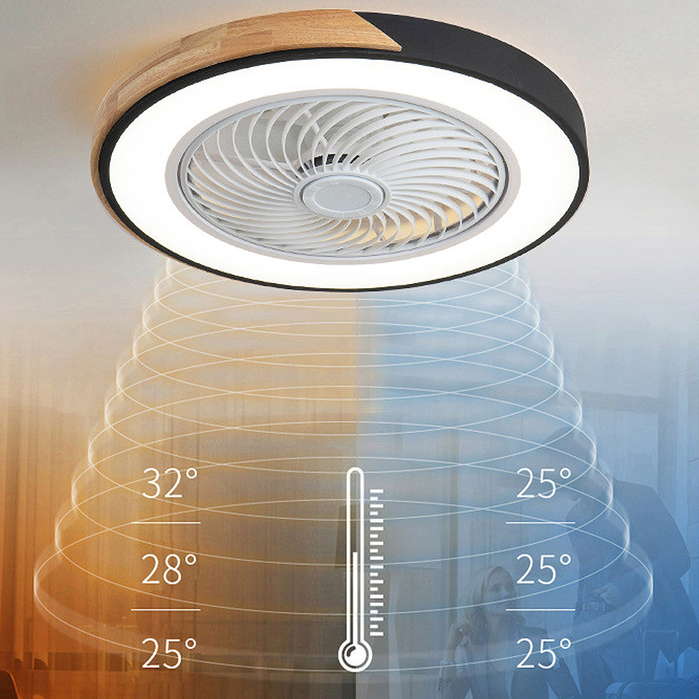 Moderne Holzdeckenventilatoren mit energiesparender LED-Beleuchtung