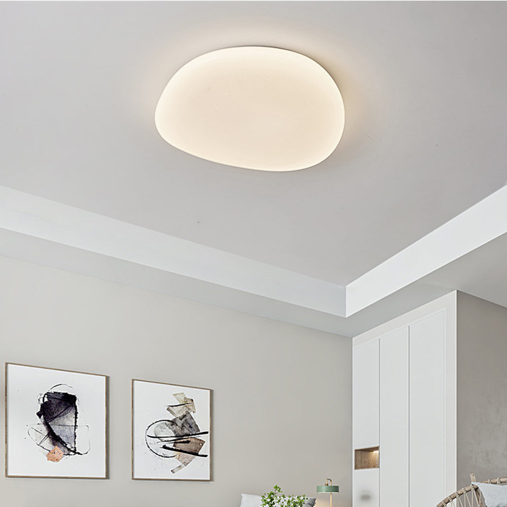 White Acrylic LED Ceiling Lamp — Modern Geometric Design, 5–10㎡ Coverage