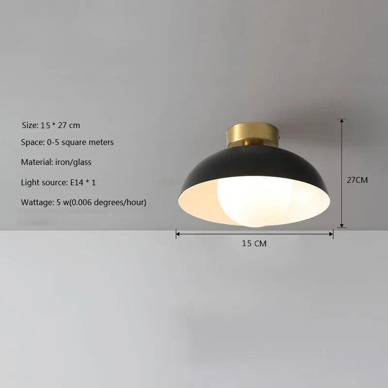 NordicLume Minimalist Ceiling Light With Wood Iron Finish