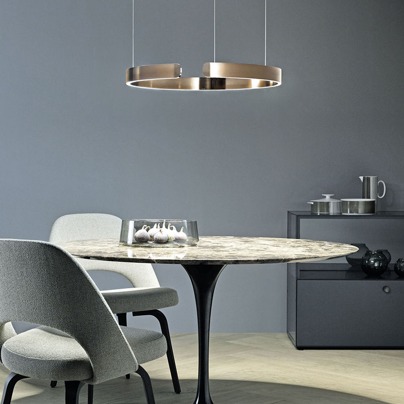 ModernLuxe moderne runde LED-Pendelleuchte – warmes Licht