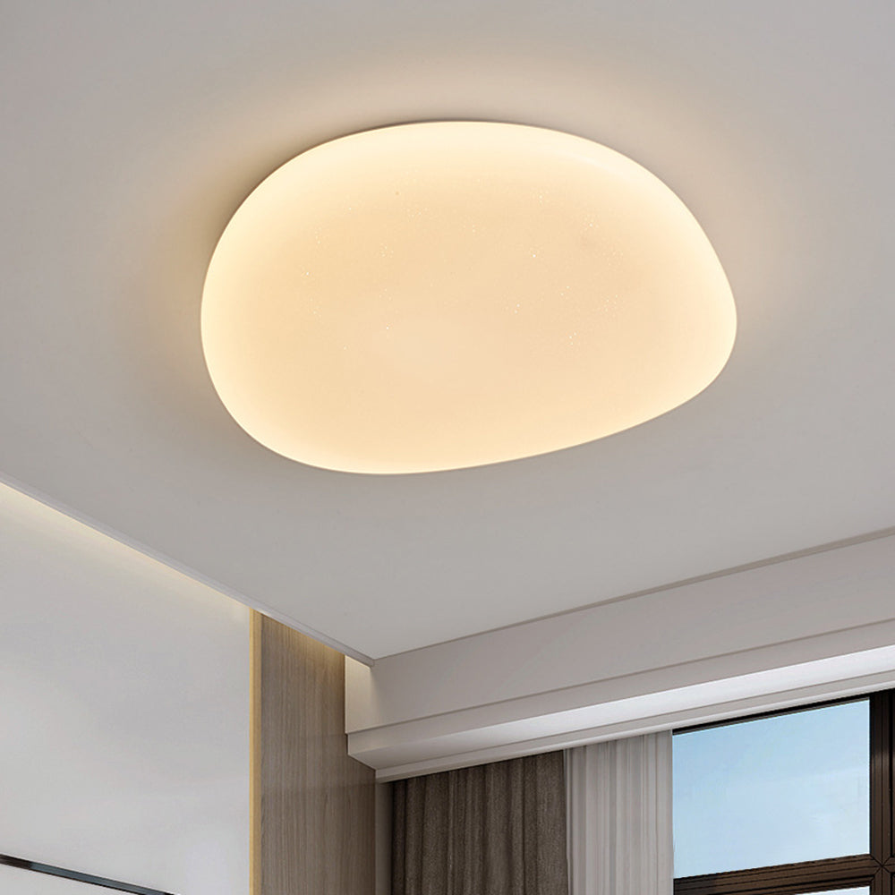 White Acrylic LED Ceiling Lamp — Modern Geometric Design, 5–10㎡ Coverage