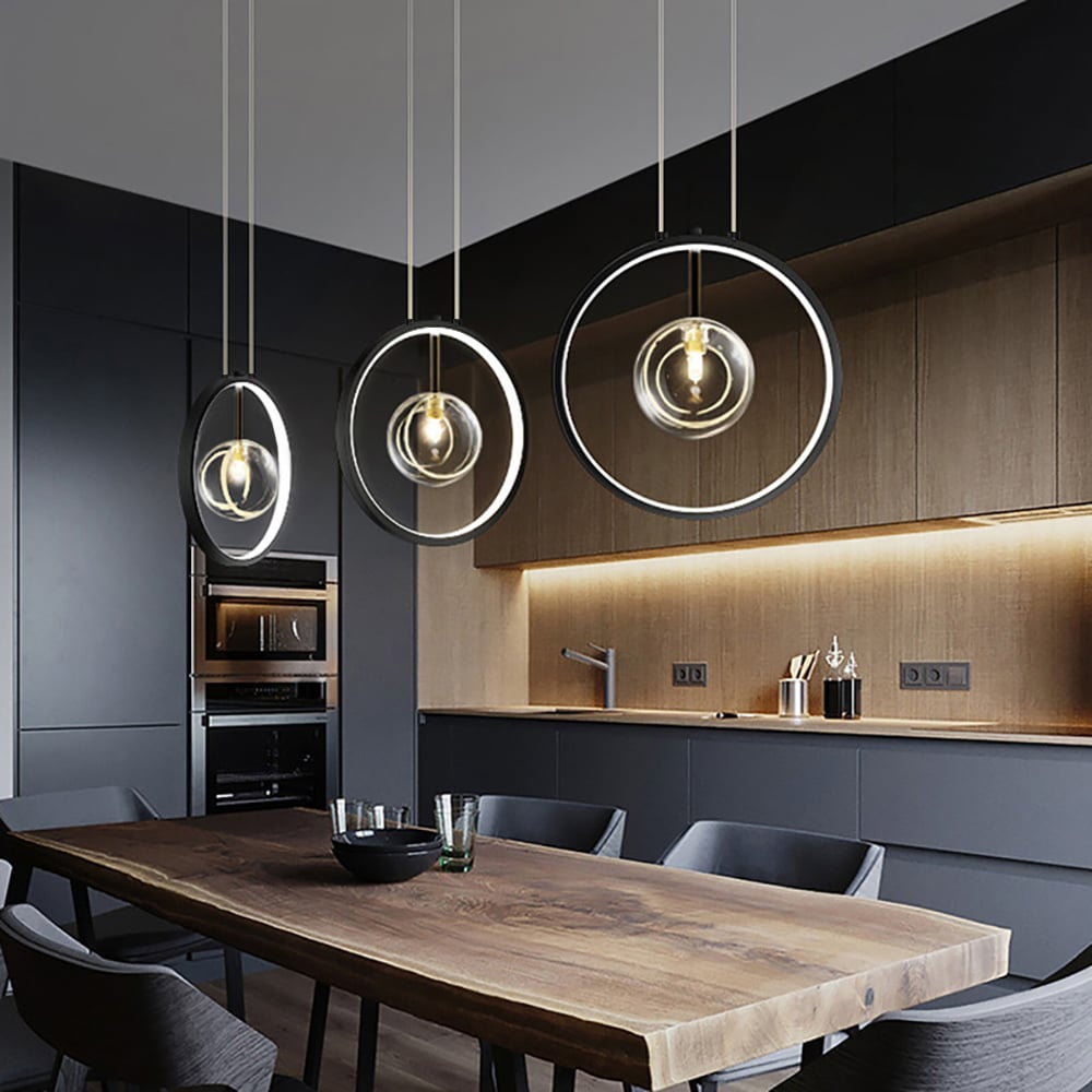Kirra Schwarze Matte Glas Globe Pendelleuchte für moderne Flure