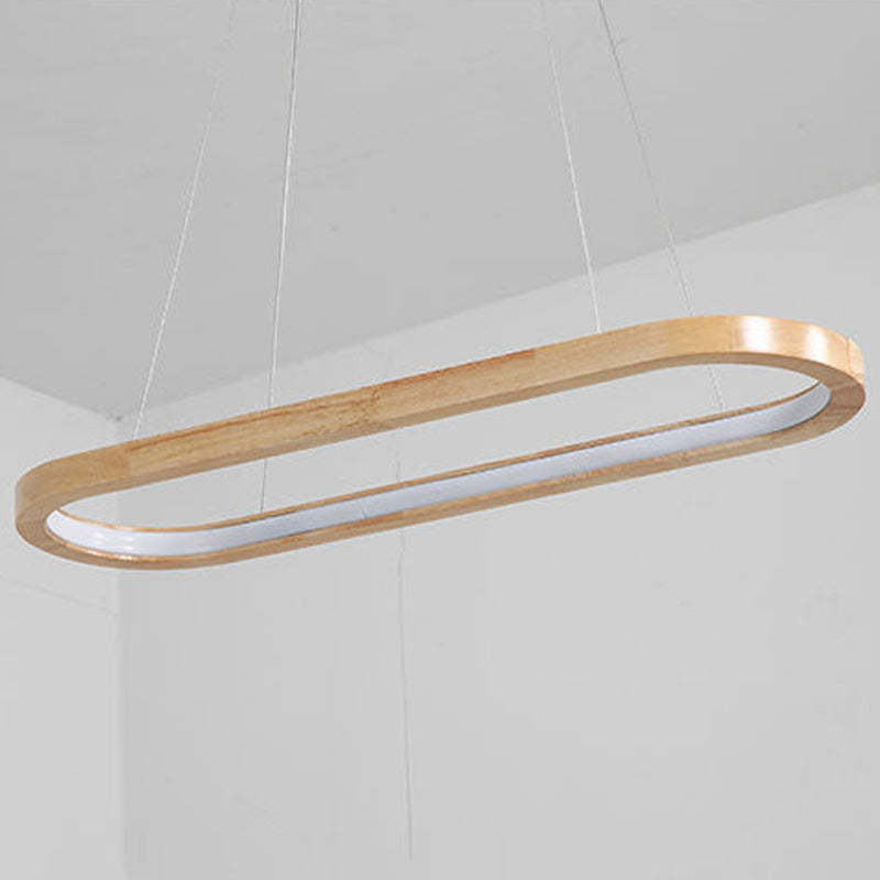 LumaWood Wooden Finish LED Pendant Light — Subtle Metal Accents