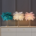 Loftus goldene Tischlampe mit Feder – Vintage-Glamour im Art-déco-Stil