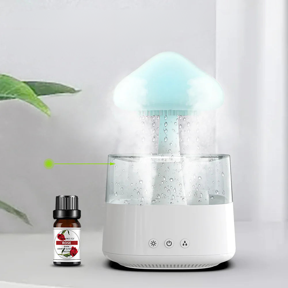 Varázsgomba légnedvesítő — esőfelhős aromadiffúzor párakibocsátással