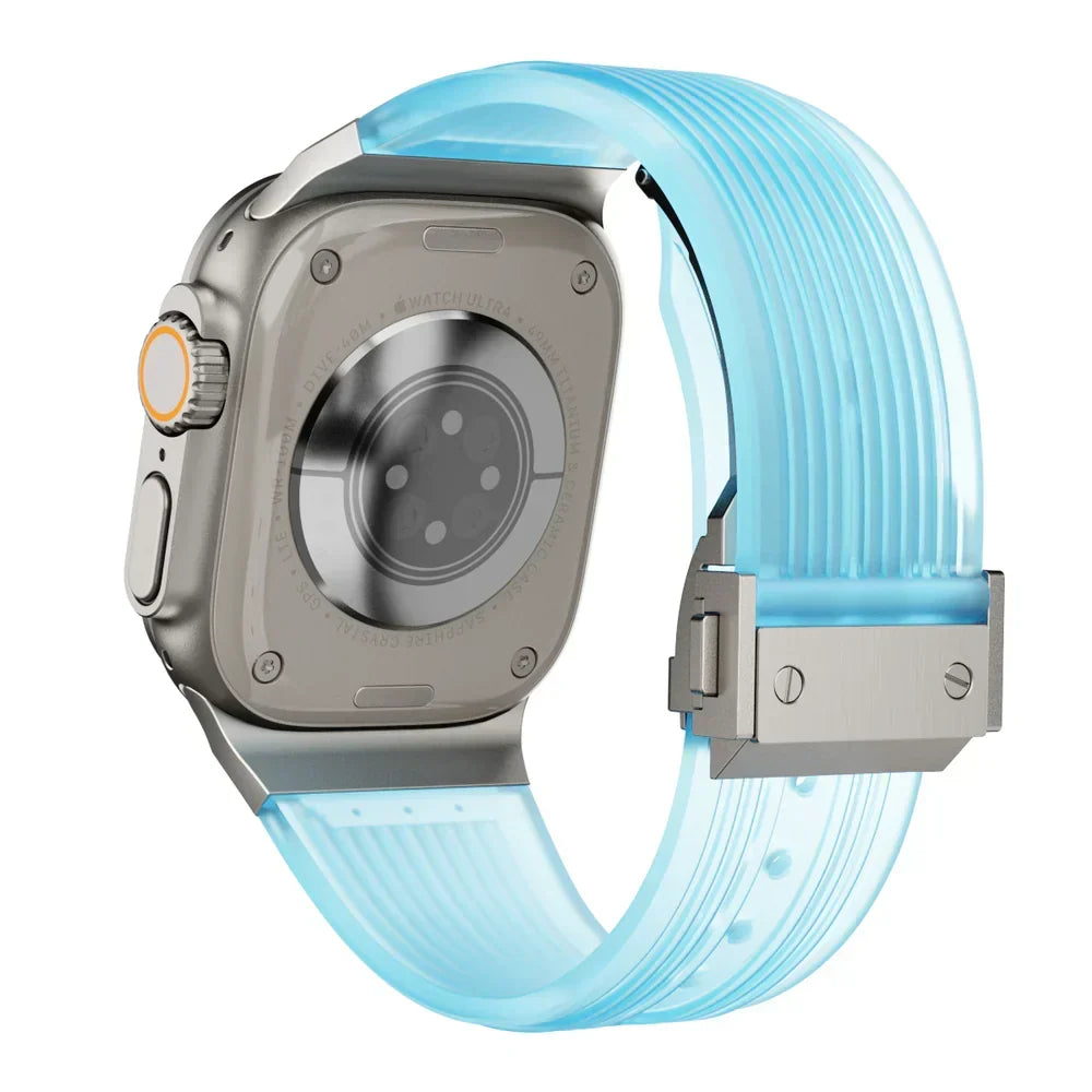 Bracelet en silicone transparent RM pour Apple Watch — Bracelet transparent