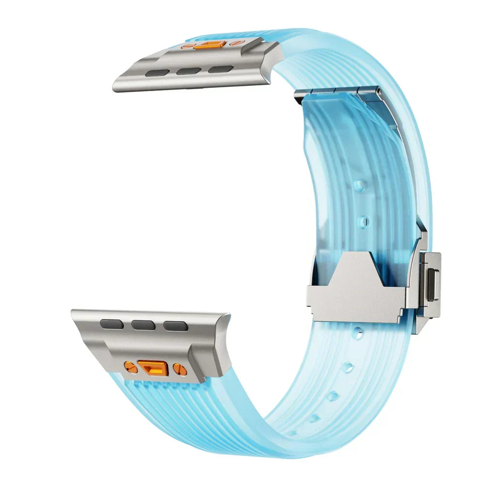 Bracelet en silicone transparent RM pour Apple Watch — Bracelet transparent