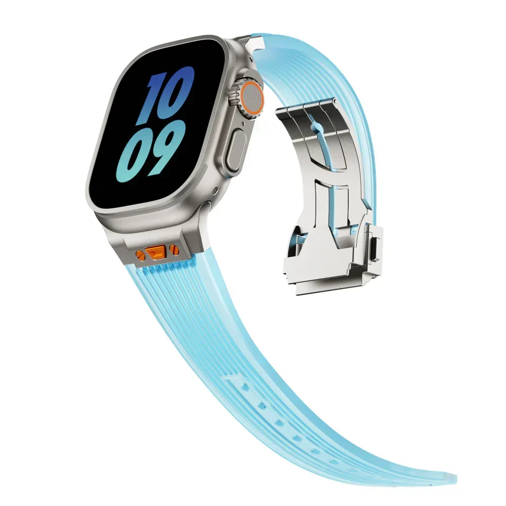 Bracelet en silicone transparent RM pour Apple Watch — Bracelet transparent
