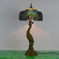 Stolní lampa Aurena Tiffany Style — zářivě vícebarevné skleněné stínidlo ve tvaru kopule