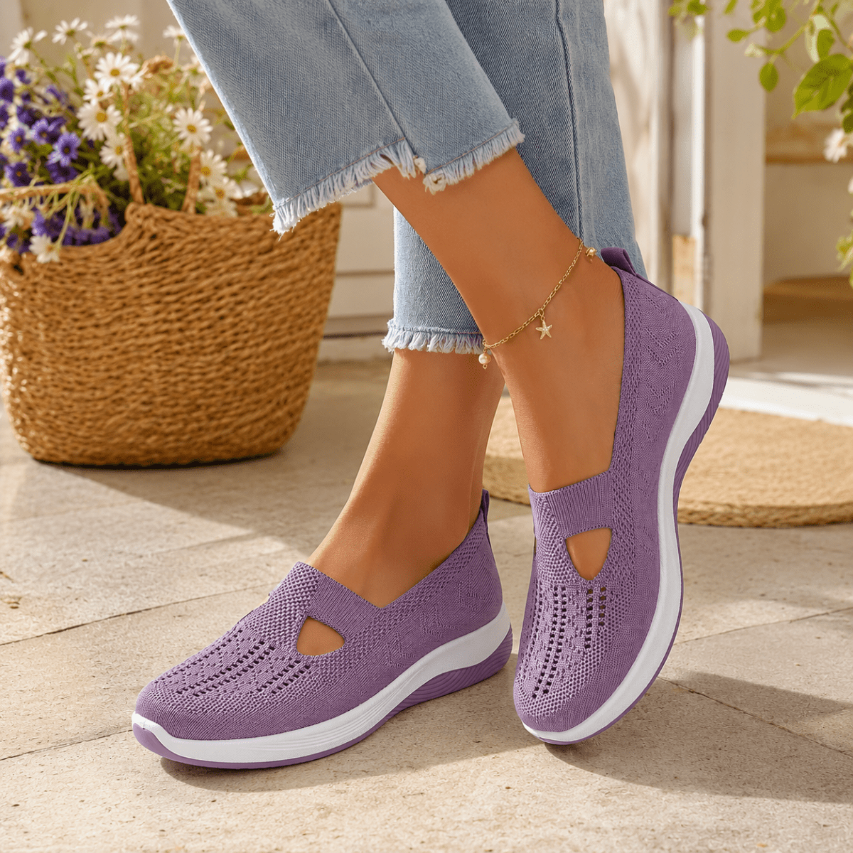 Women's Supportive Slippers — Breathable Upper, Gel-Padded Outsole, Cushioned Insole