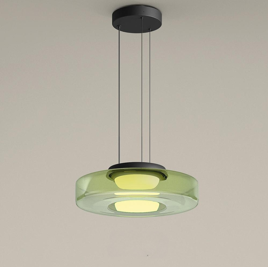 Bauhaus-Style Glass Pendant Light — Classic Moon Design