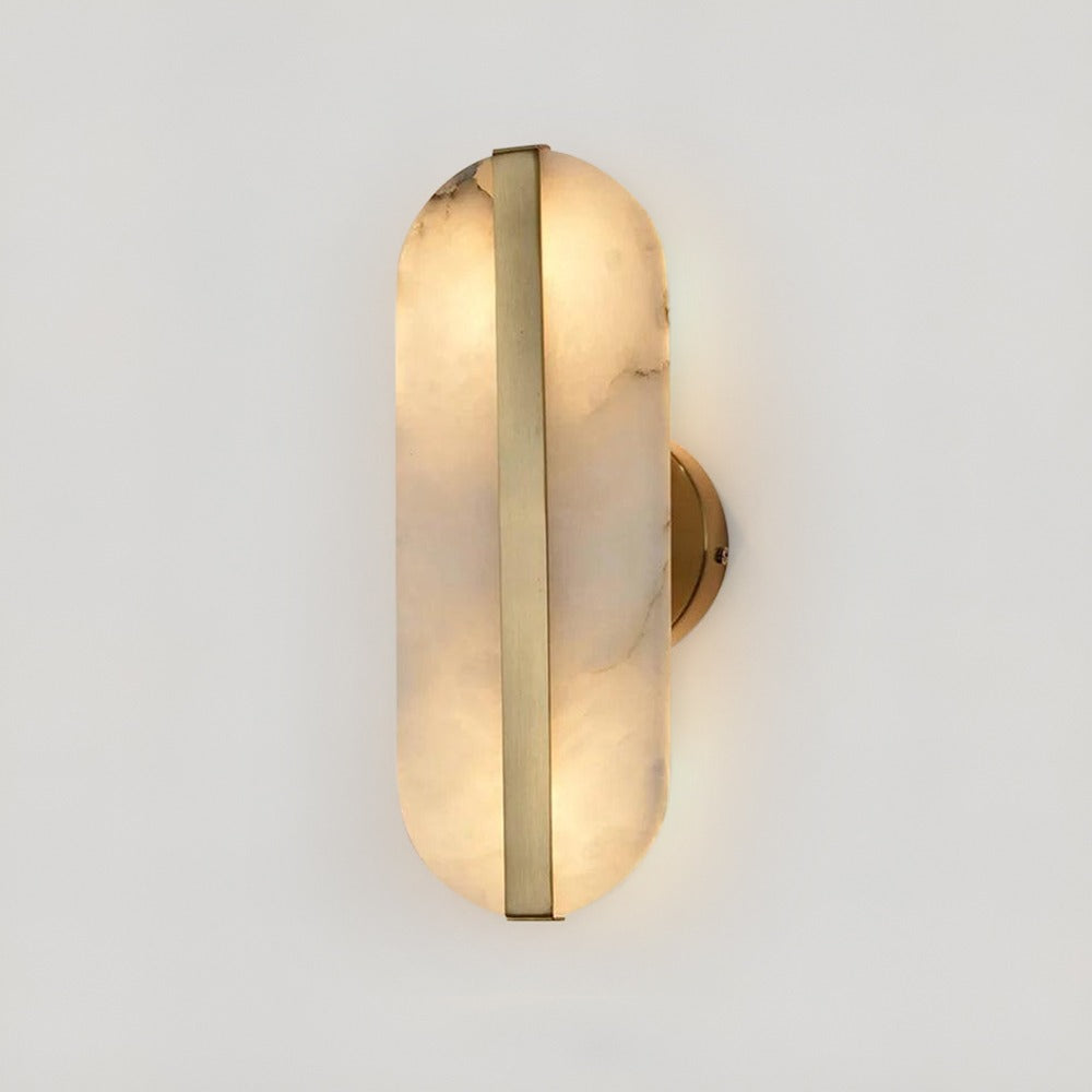 Auriel Alabaster Wall Lamp With Brass Band And Premium LED