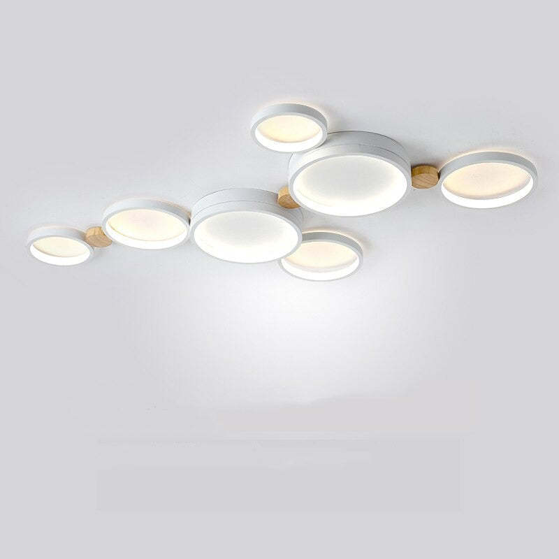 Plafonnier en métal blanc et gris NovaLumen — Design contemporain