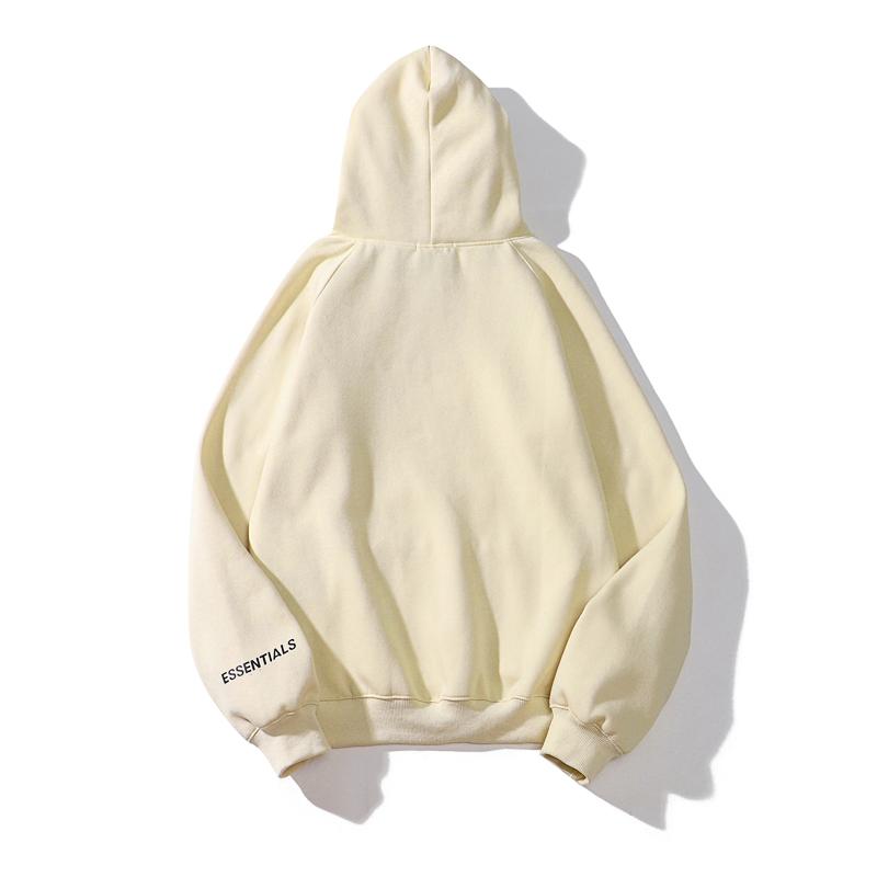 Fear Of God Essentials Hoodie — 100 % bomull, ultramjukt sweatshirtmaterial, känguruficka