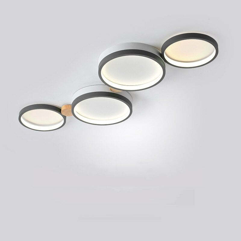 Plafonnier en métal blanc et gris NovaLumen — Design contemporain