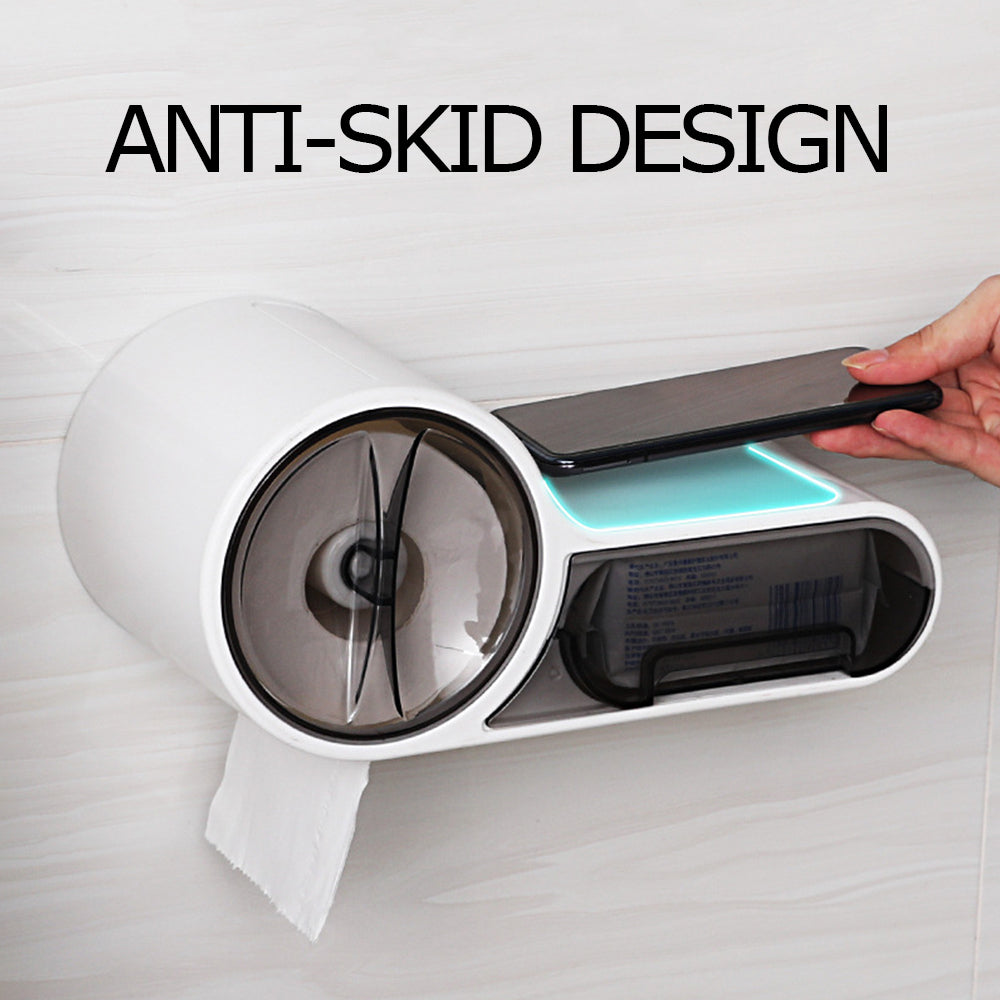 Portarrollos de papel higiénico autoadhesivo e impermeable — Montaje en pared