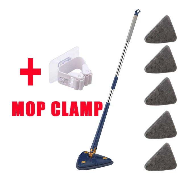 Telescopic Triangle Floor Mop — 360° Rotatable Wet & Dry Cleaner