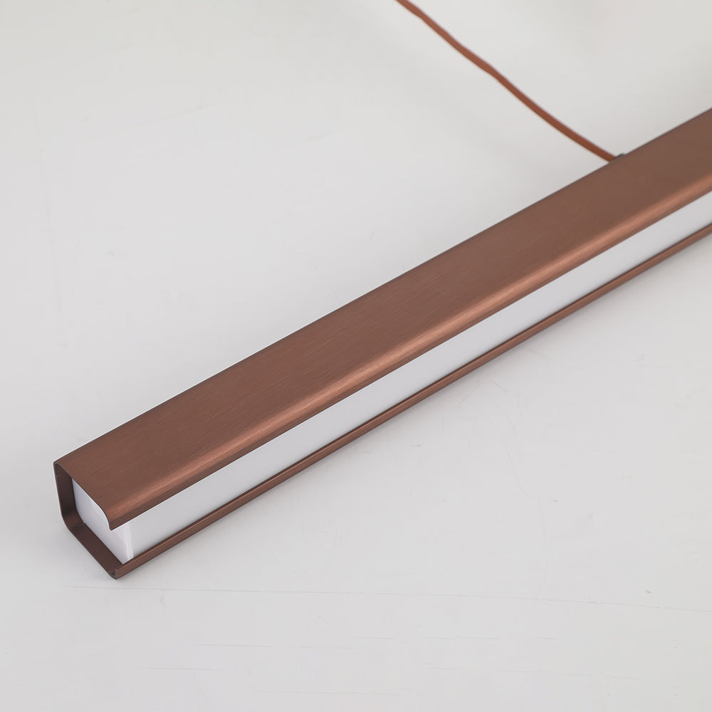 Liniowa lampa wisząca LED Nexis — czarny i brązowy metal