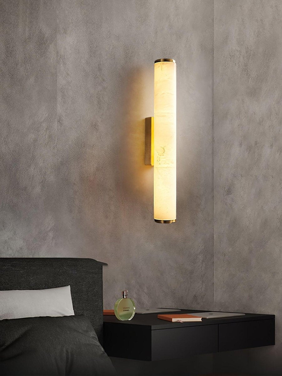 1 Light LED Wall Sconce — Alabaster Tube Shade