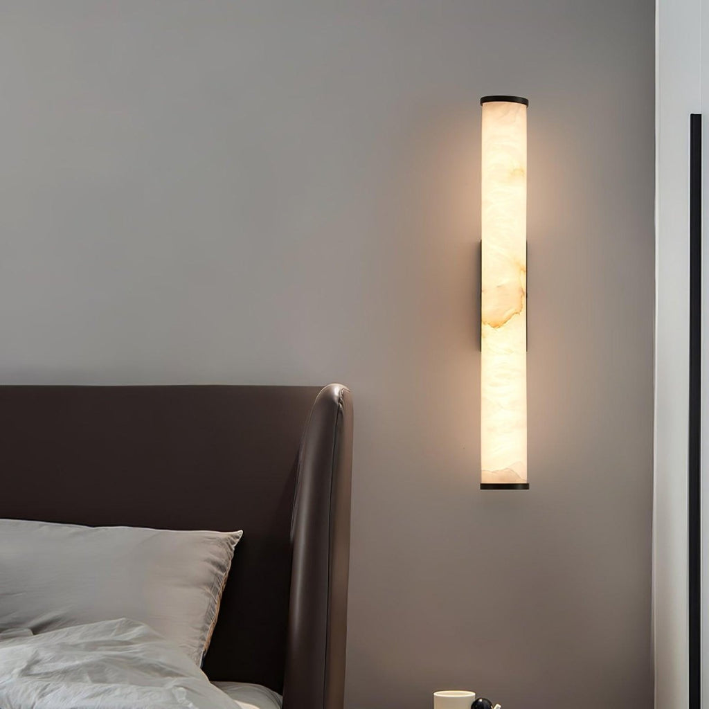1 Light LED Wall Sconce — Alabaster Tube Shade