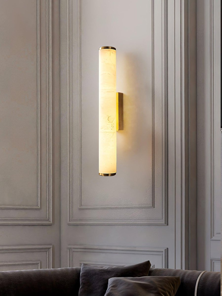 1 Light LED Wall Sconce — Alabaster Tube Shade