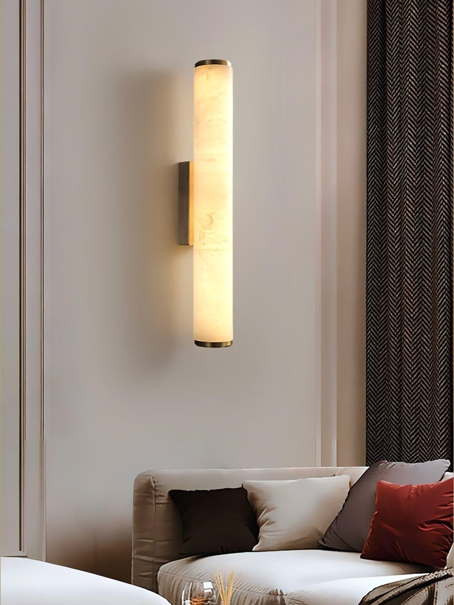 1 Light LED Wall Sconce — Alabaster Tube Shade
