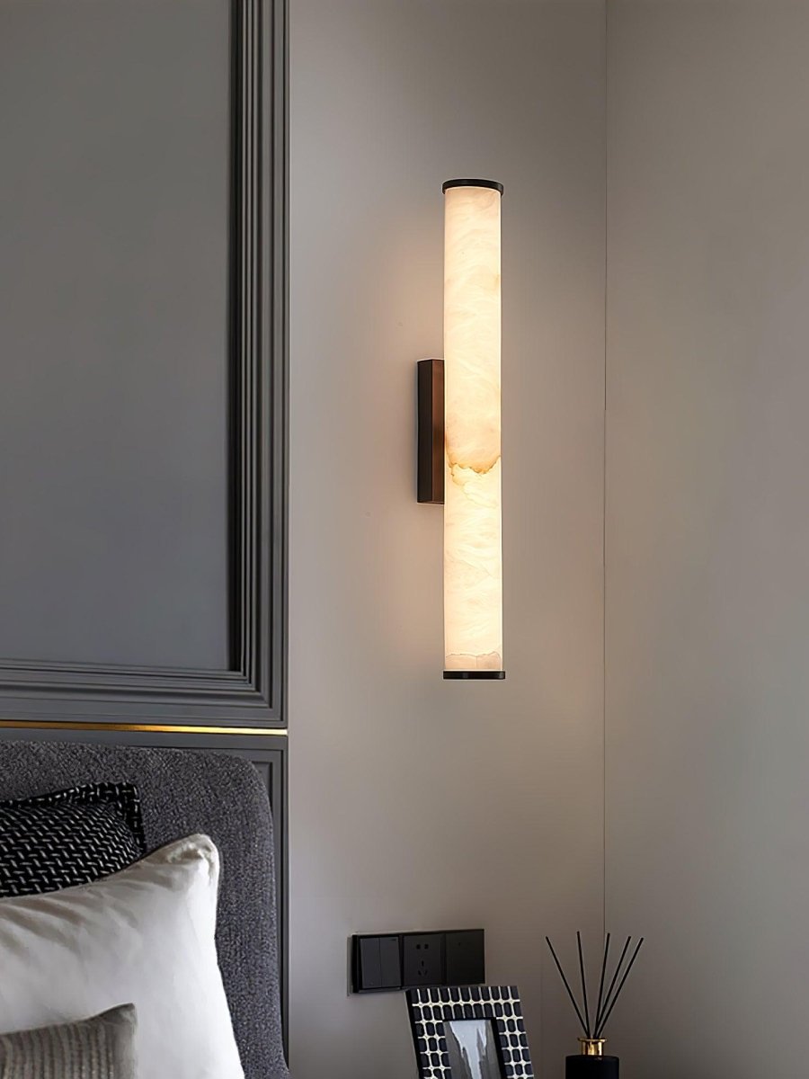 1 Light LED Wall Sconce — Alabaster Tube Shade
