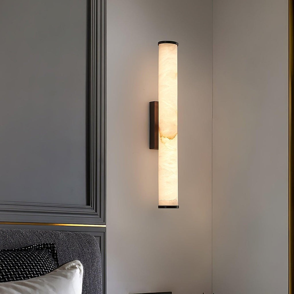 1 Light LED Wall Sconce — Alabaster Tube Shade