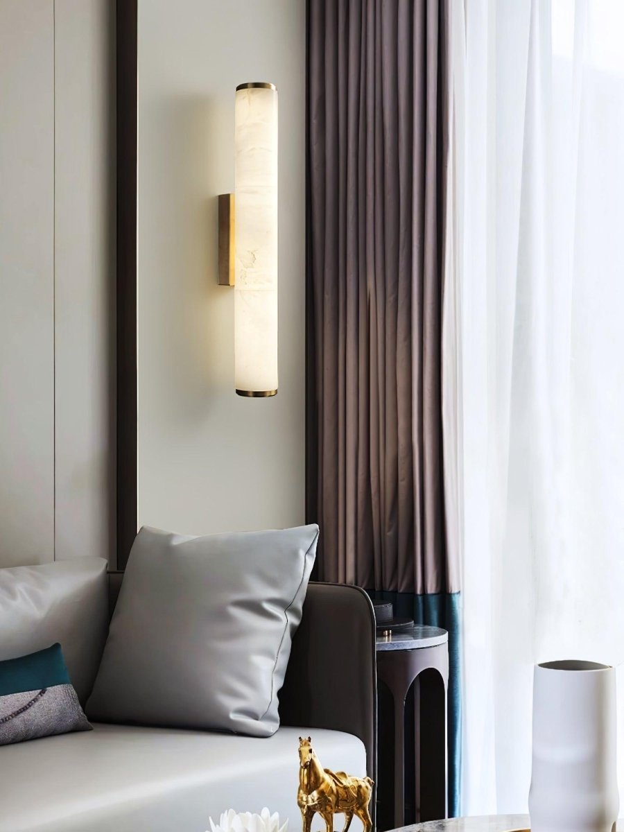 1 Light LED Wall Sconce — Alabaster Tube Shade