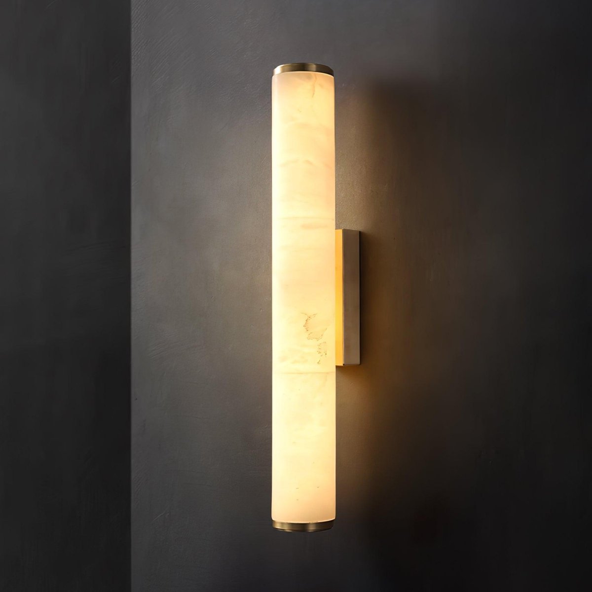 1 Light LED Wall Sconce — Alabaster Tube Shade