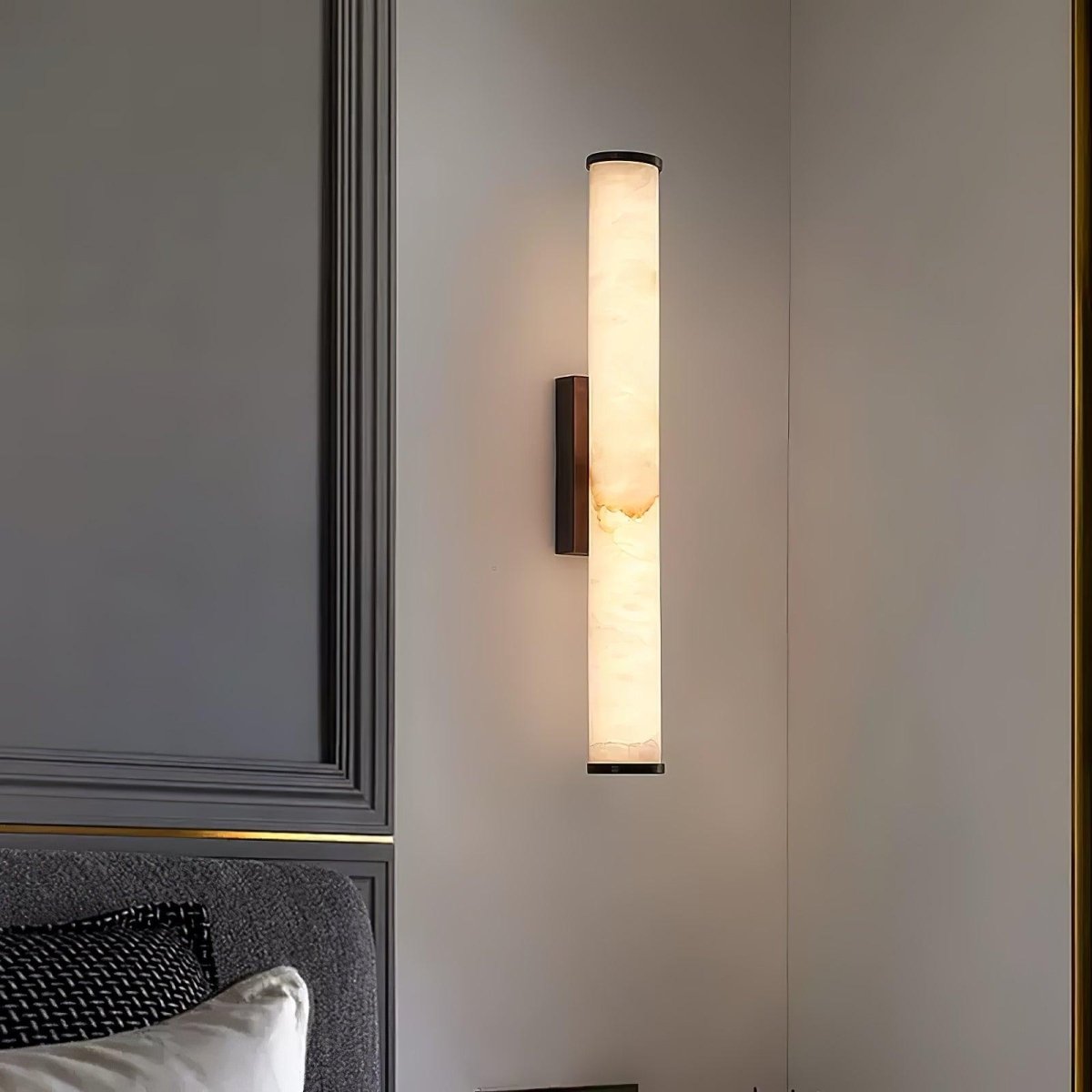 1 Light LED Wall Sconce — Alabaster Tube Shade