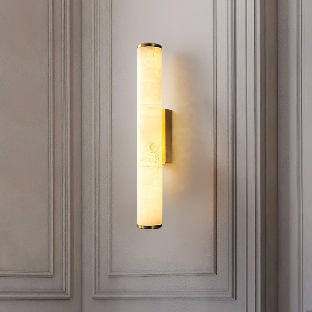 1 Light LED Wall Sconce — Alabaster Tube Shade