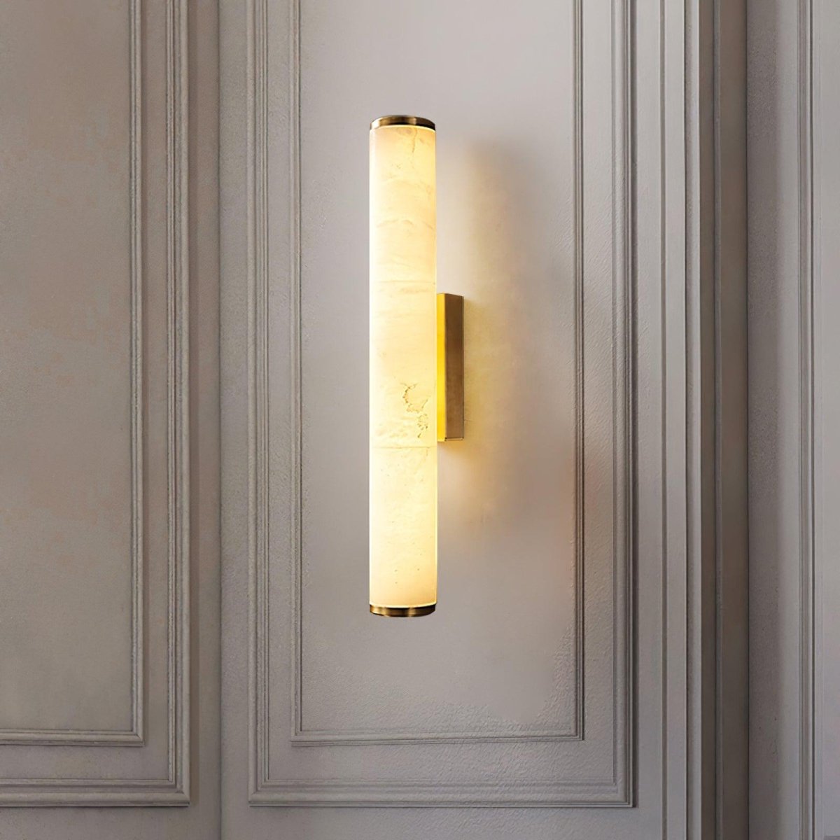 1 Light LED Wall Sconce — Alabaster Tube Shade
